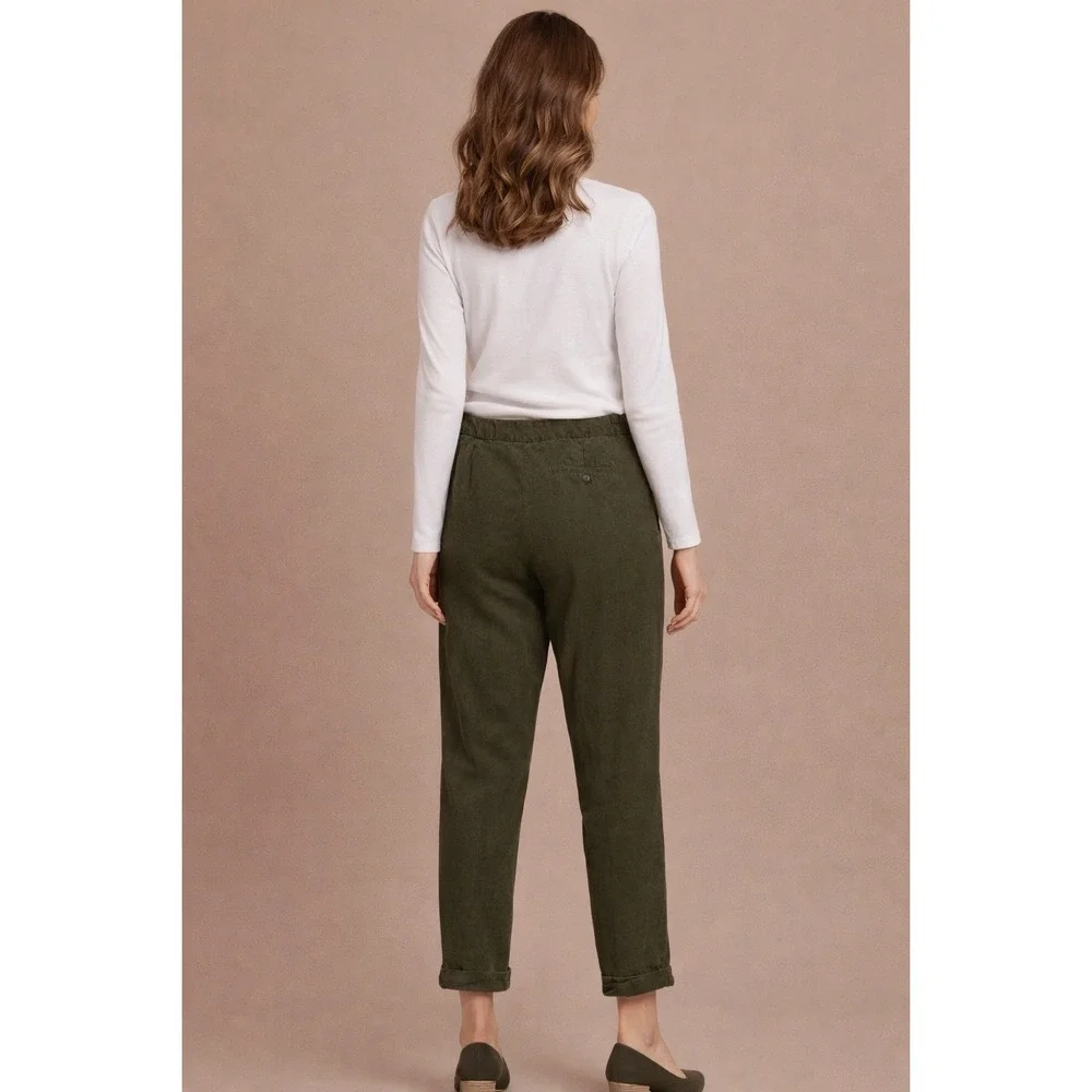 Aritzia Wilfred Allant Linen Blend‎ Trousers Womens 8 Olive Green Pleated Pant
